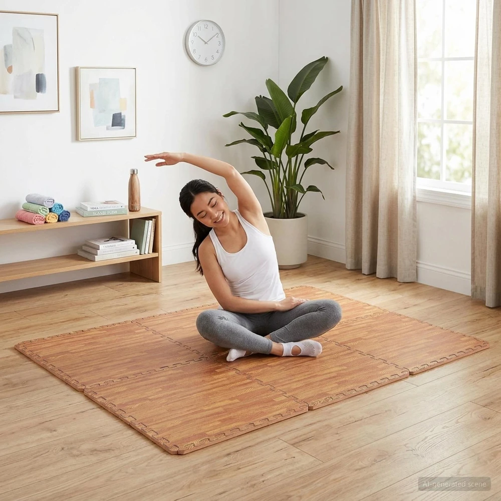 Baseino grindų kilimas 24 vnt. Medis 8,64 ㎡ EVA puta