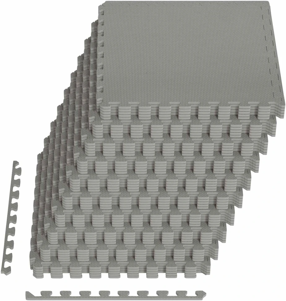 Baseino grindų kilimas 50 vnt. Pilka 18 m² EVA puta