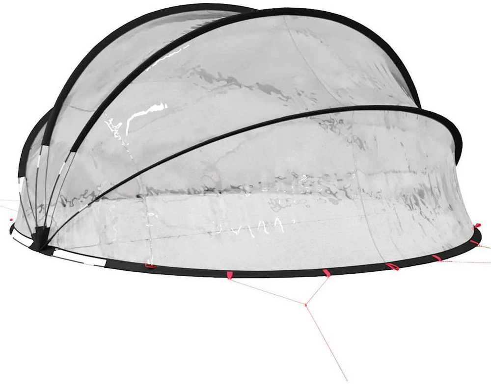 Baseino kupolas 405 x 405 x 192 cm PVC Skaidrus