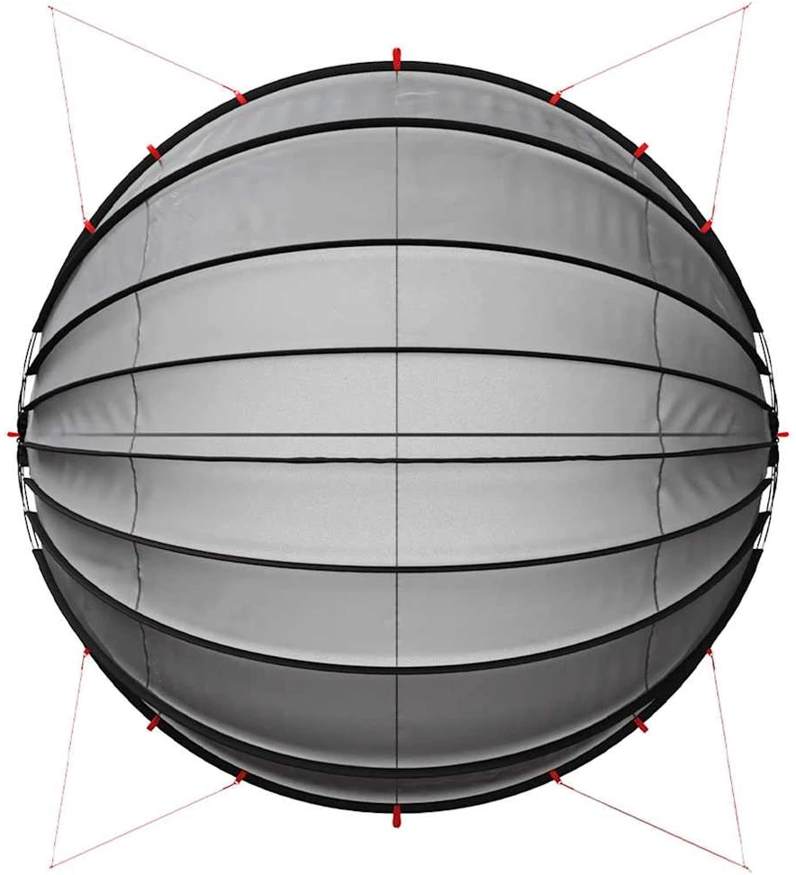 Baseino kupolas 592 x 590 x 275 cm 185T poliesteris su PU danga