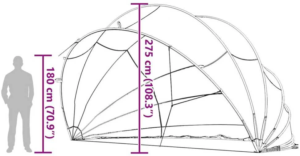Baseino kupolas 592 x 590 x 275 cm 185T poliesteris su PU danga