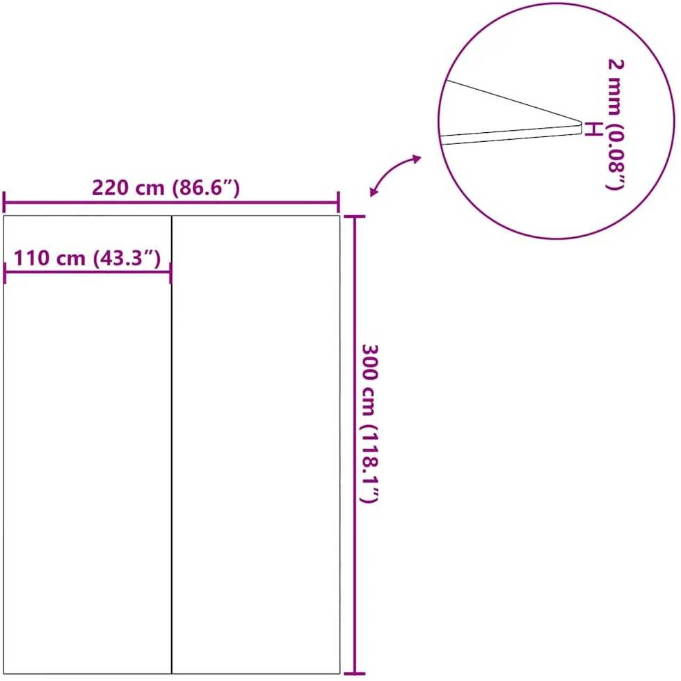 Baseino paklotas, pilkas, 300x220cm, poliesterio geotekstilė