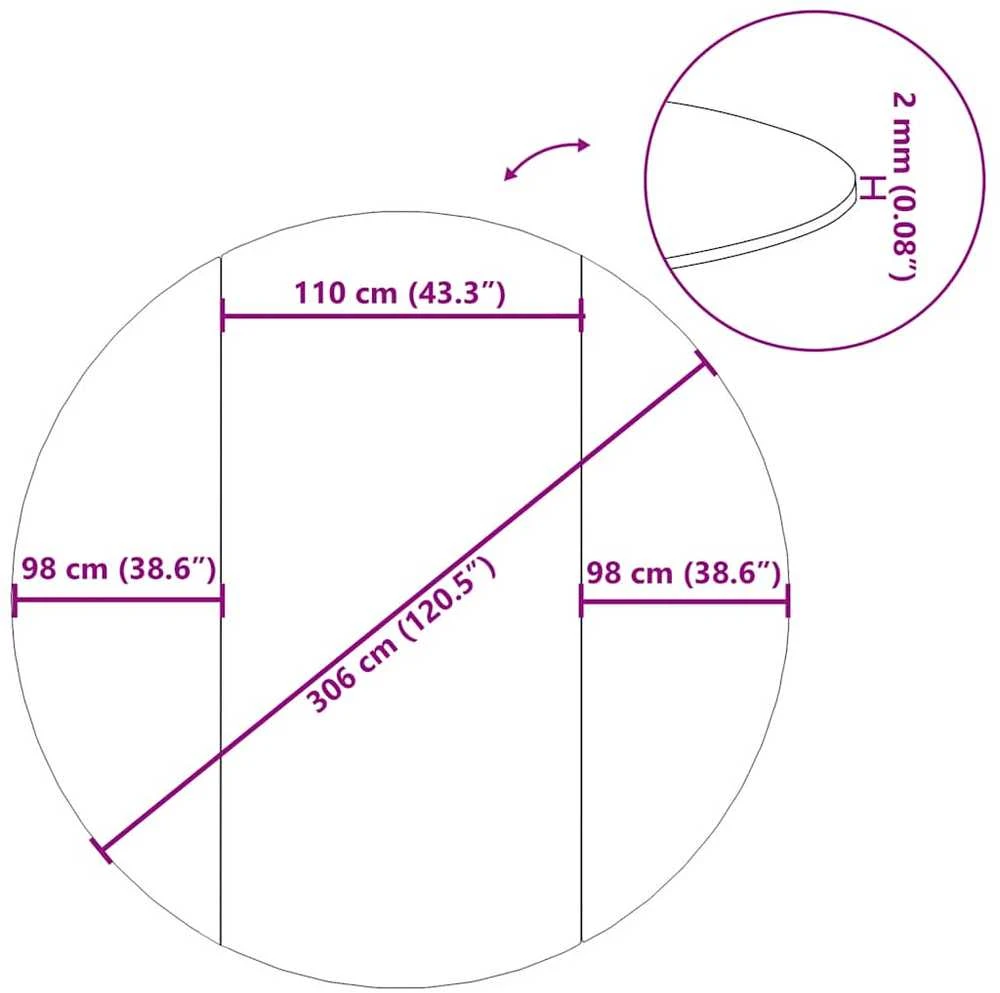Baseino paklotas, pilkas, 306cm, poliesterio geotekstilė