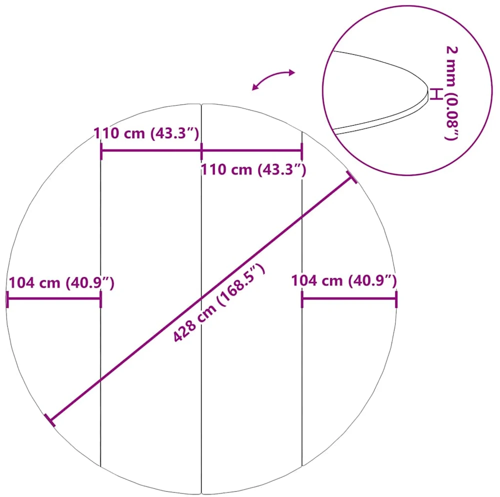 Baseino paklotas, pilkas, 428cm, poliesterio geotekstilė