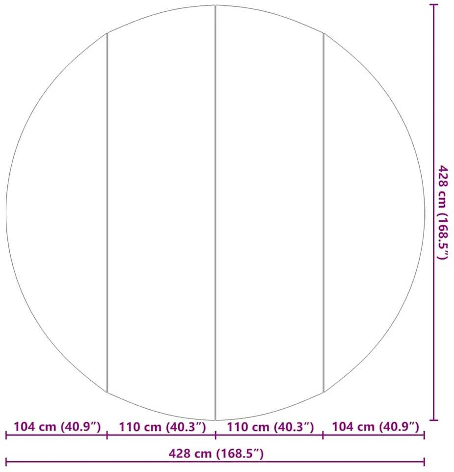 Baseino paklotas, pilkas, 428cm, poliesterio geotekstilė