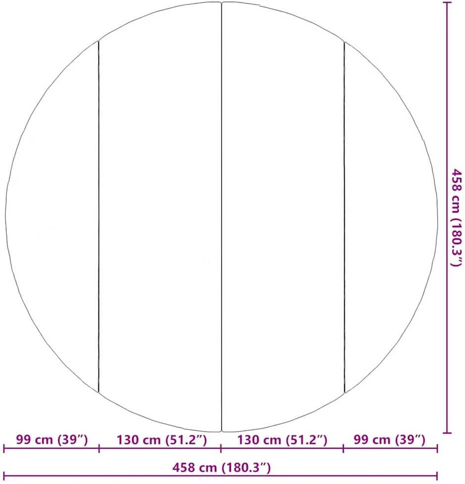 Baseino paklotas, pilkas, 458 cm, poliesterio geotekstilė