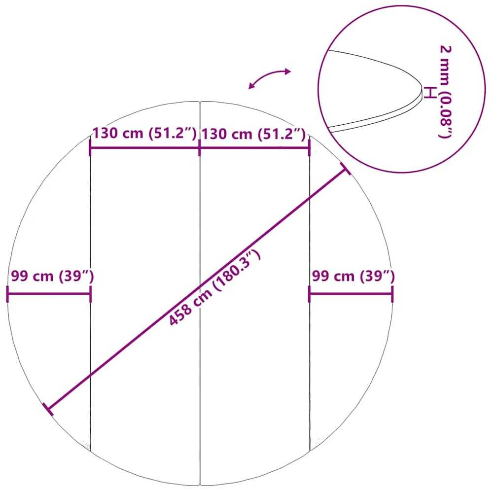 Baseino paklotas, pilkas, 458 cm, poliesterio geotekstilė