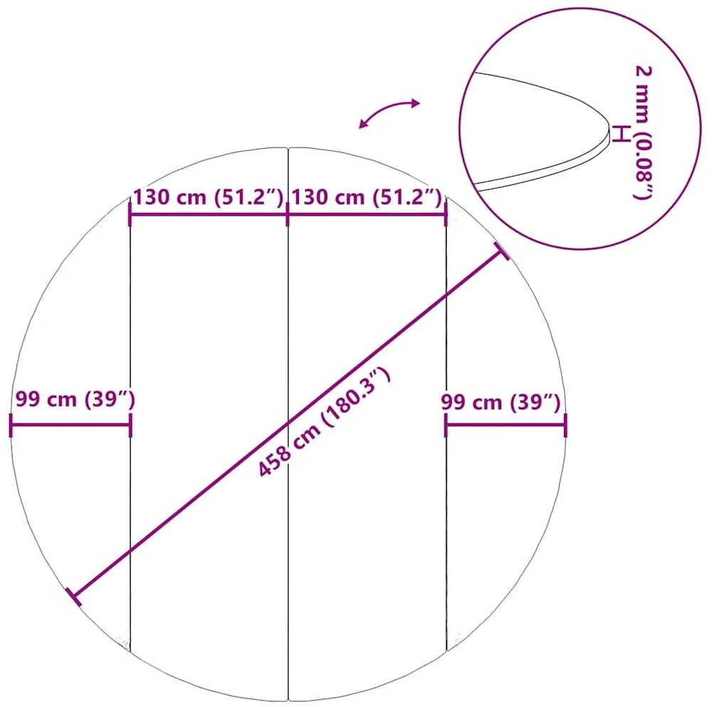 Baseino paklotas, pilkas, 458 cm, poliesterio geotekstilė