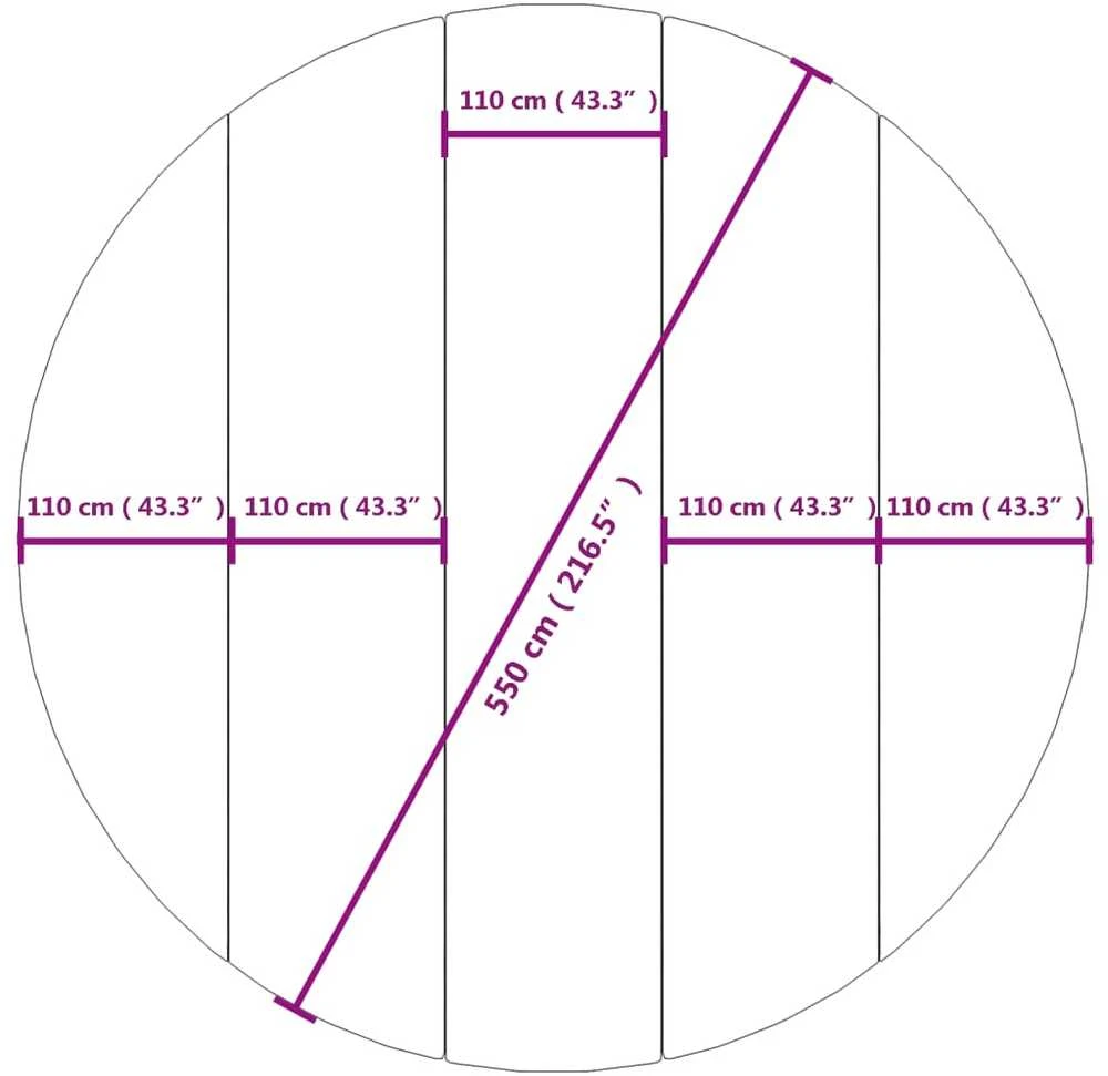 Baseino paklotas, pilkas, 550cm, poliesterio geotekstilė