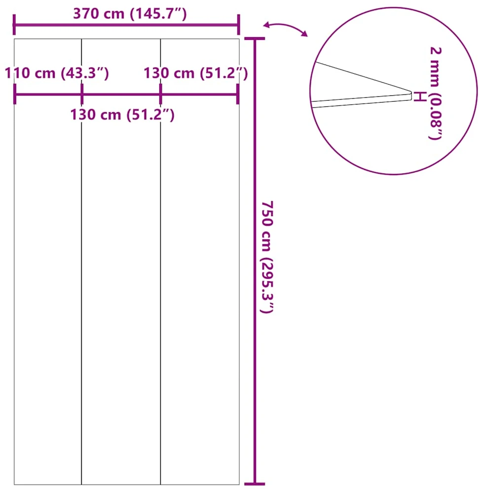 Baseino paklotas, pilkas, 750x370cm, poliesterio geotekstilė