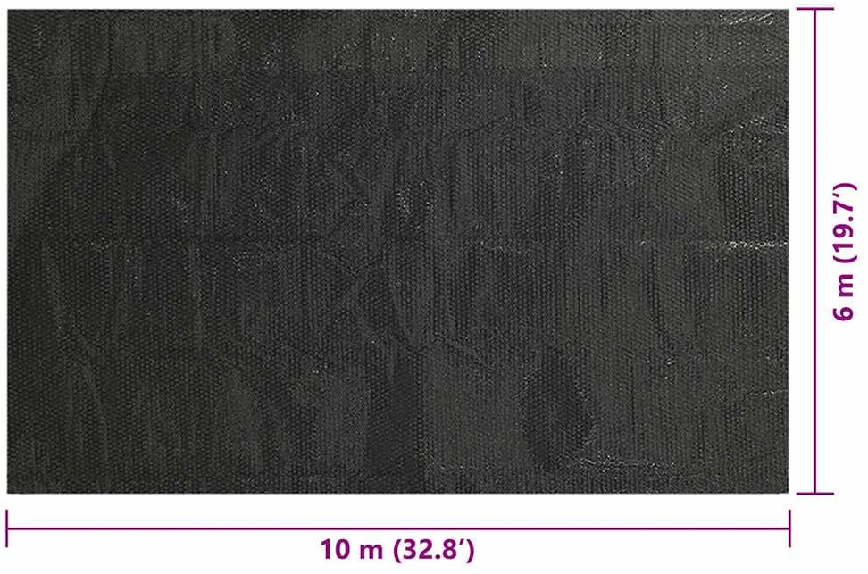 Baseino uždangalas, juodas, 1000x600cm, PE, stačiakampis