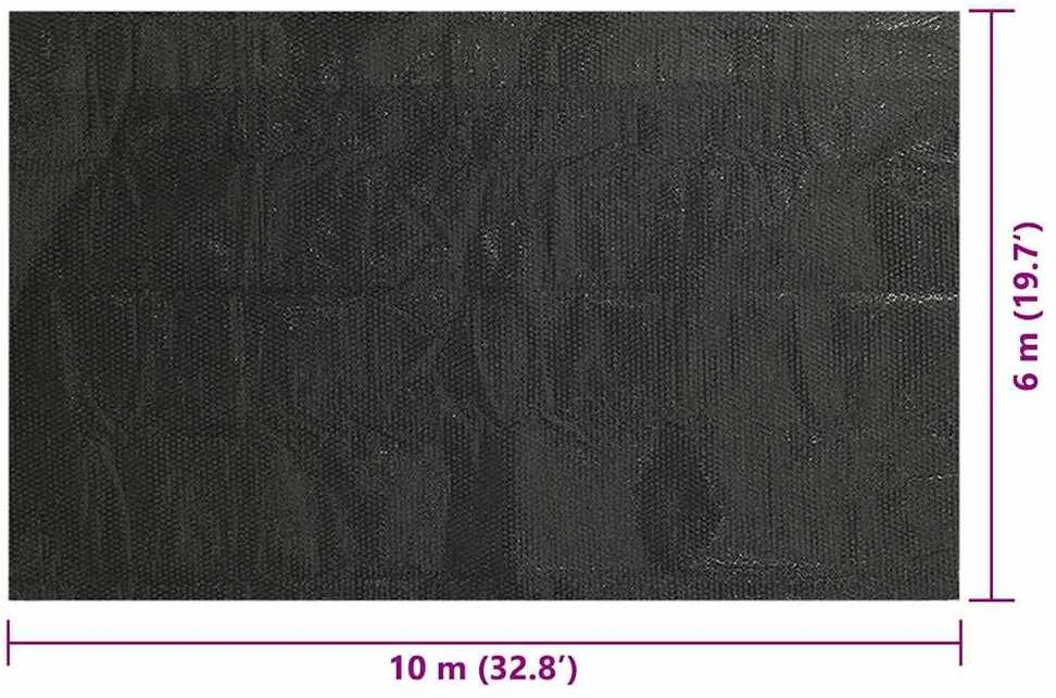 Baseino uždangalas, juodas, 1000x600cm, PE, stačiakampis