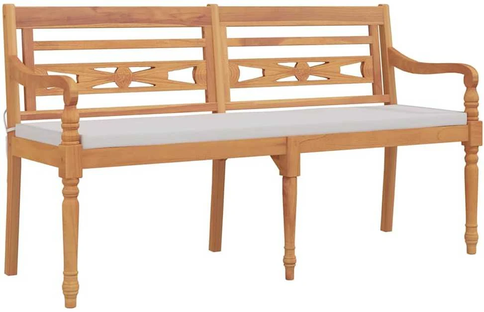 Batavia suoliukas su pagalvėle, 150cm, tikmedžio masyvas