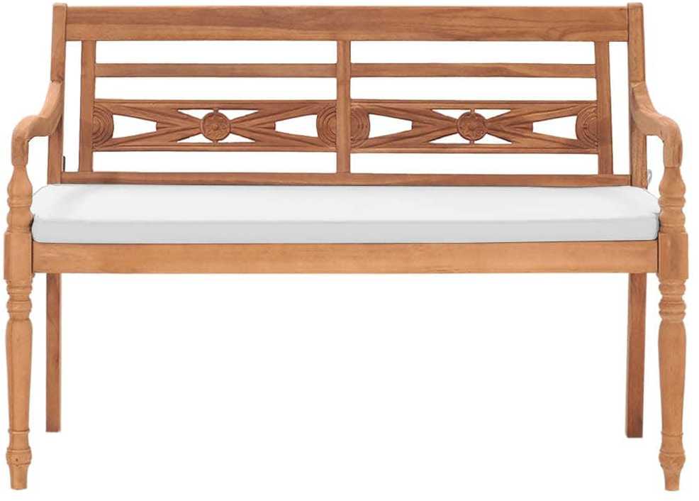 Batavia suoliukas su pagalvėmis, 120 cm, tikmedis