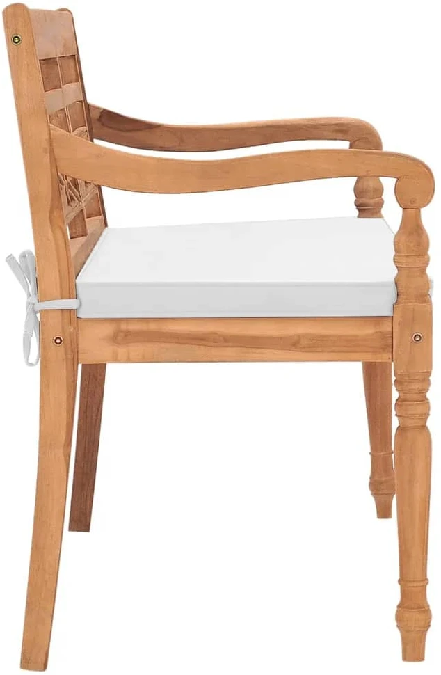 Batavia suoliukas su pagalvėmis, 120 cm, tikmedis