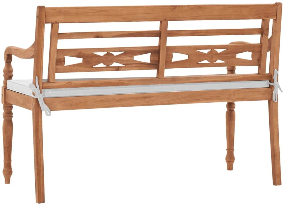Batavia suoliukas su pagalvėmis, 120 cm, tikmedis