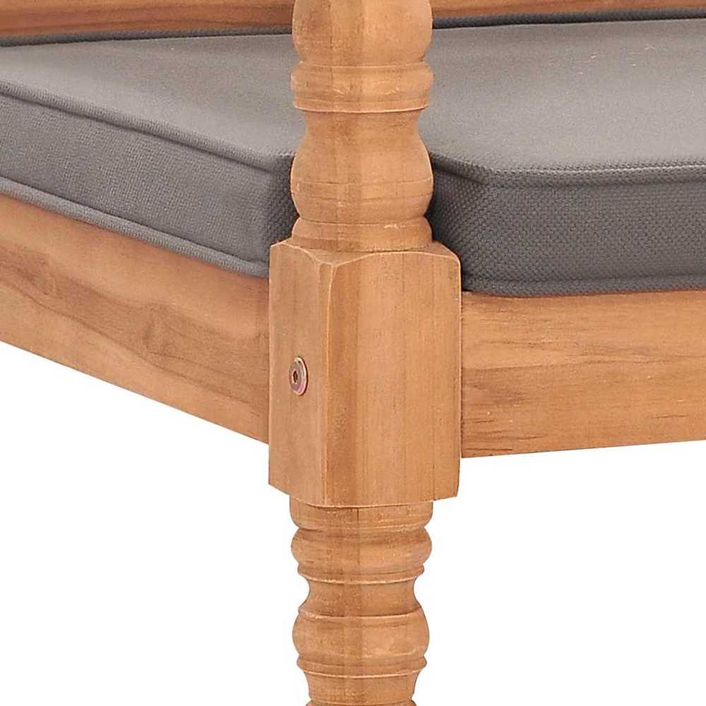 Batavia suoliukas su tamsiai pilka pagalve, 120cm, tikmedis