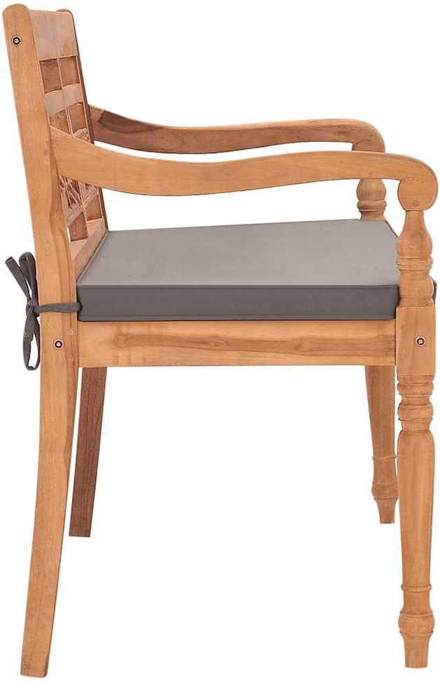 Batavia suoliukas su tamsiai pilka pagalve, 120cm, tikmedis