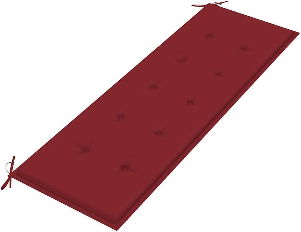 Batavia suoliukas su vyno raudona pagalvėle, 150cm, tikmedis