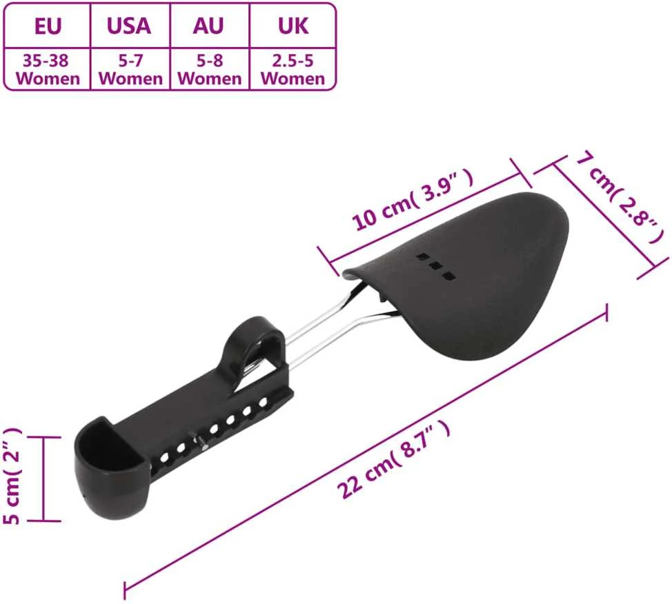 Batų kurpaliai, 5 poros, juodos spalvos, plastikas, EU 35–38