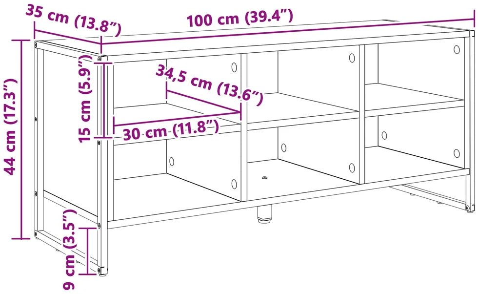 Batu skrynia 100 x 35 x 44 cm Apdirbta mediena Sonoma