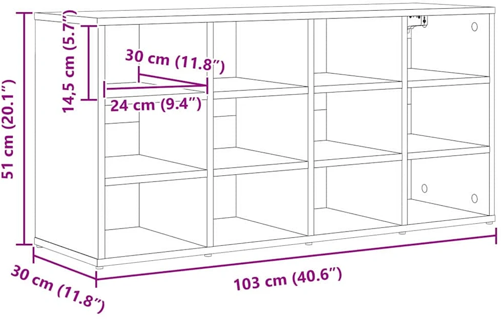 Batu skrynia 103 x 30 x 51 cm Apdirbta mediena Balta