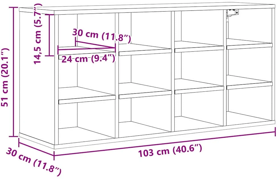 Batu skrynia 103 x 30 x 51 cm Apdirbta mediena