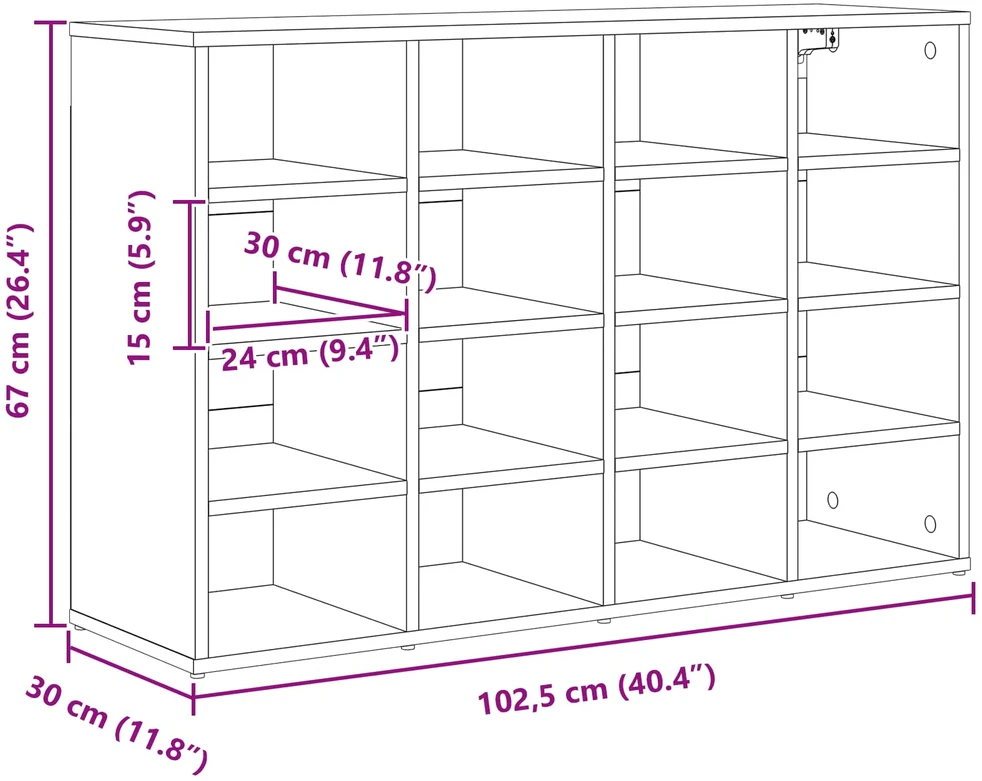 Batu skrynia 103 x 30 x 67 cm Apdirbta mediena Betono pilka