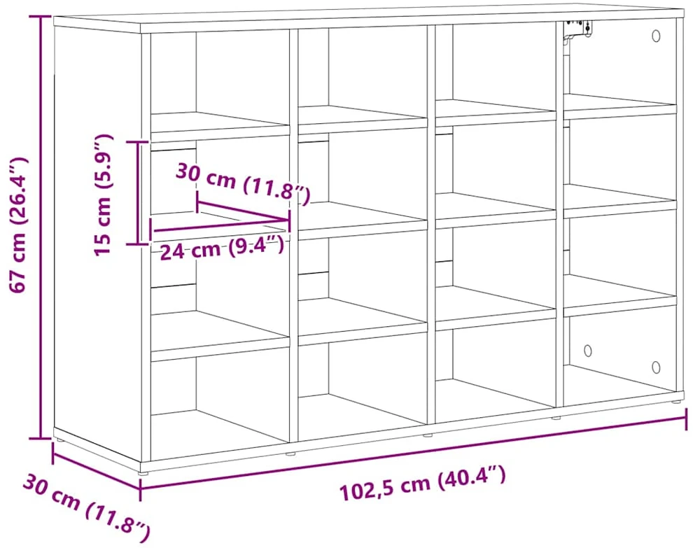 Batu skrynia 103 x 30 x 67 cm Apdirbta mediena Betono pilka