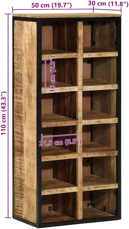 Batu skrynia 50 x 30 x 110 cm Kietas mango medis Ruda