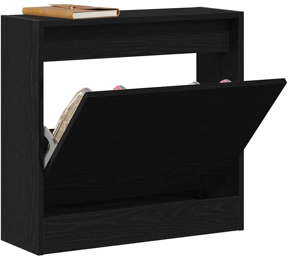 Batu skrynia 60 x 21 x 57 cm Apdirbta mediena Juodas ąžuolas