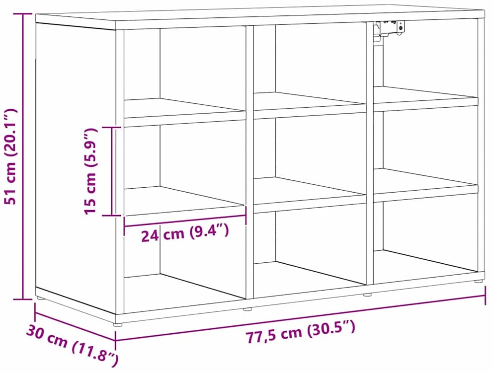 Batu skrynia 77,5 x 30 x 51 cm Apdirbta mediena Artisano ąžuolo