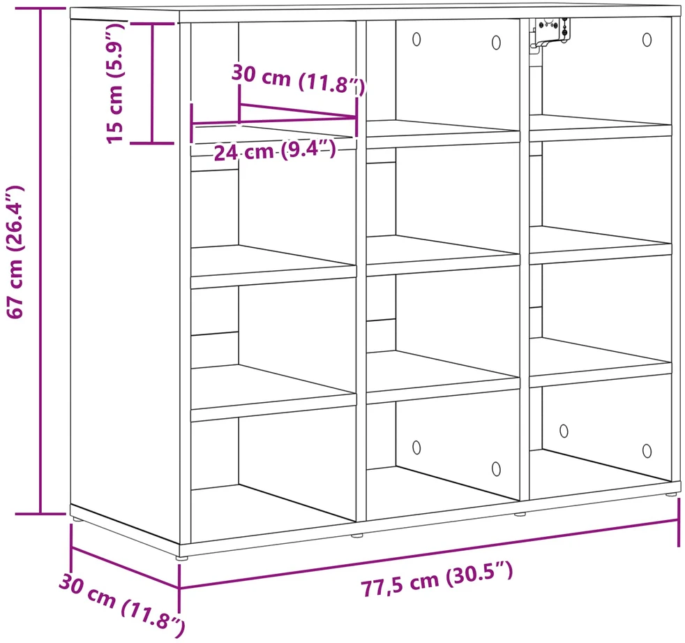 Batu skrynia 77,5 x 30 x 67 cm Apdirbta mediena Betono pilka