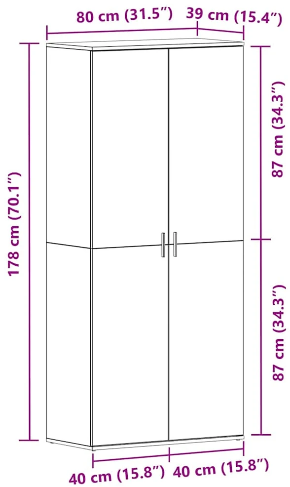 Batu skrynia 80 x 39 x 178 cm Apdirbta mediena