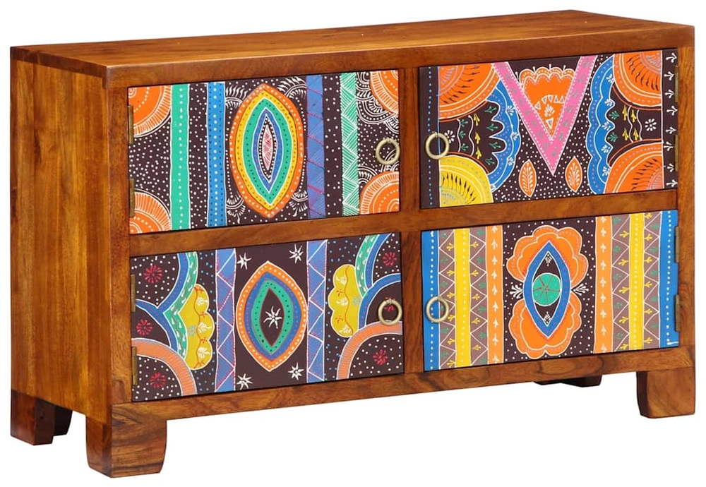 Batu skrynia 90 x 35 x 55 cm Kietos akacijos mediena Ruda