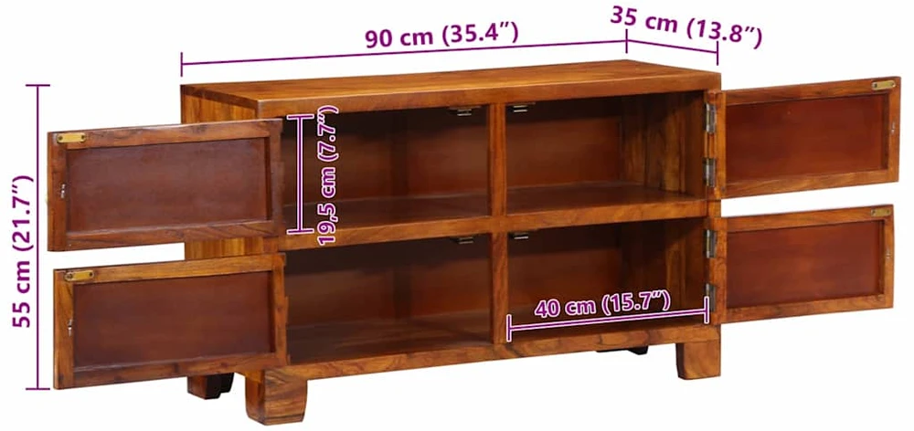 Batu skrynia 90 x 35 x 55 cm Kietos akacijos mediena Ruda
