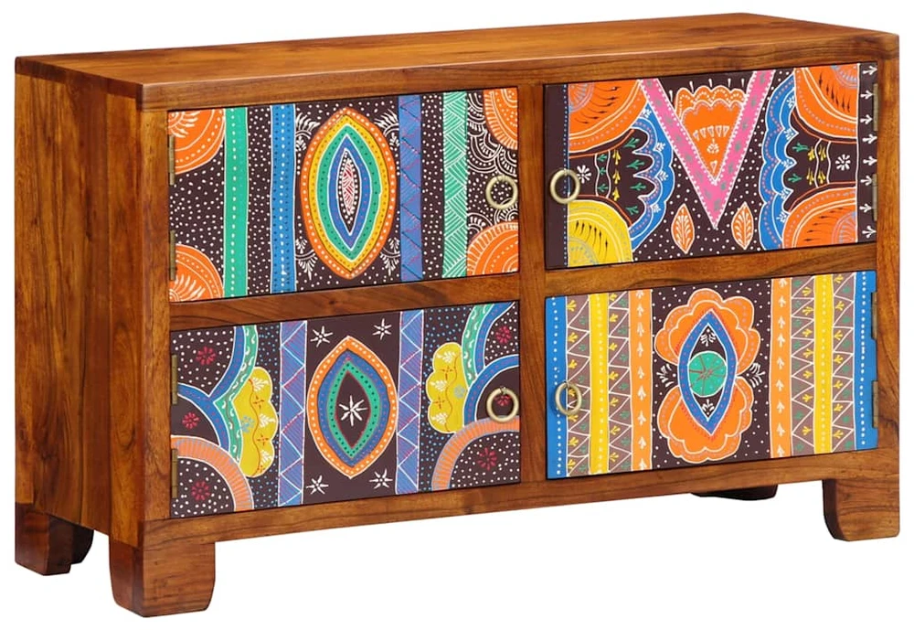 Batu skrynia 90 x 35 x 55 cm Kietos akacijos mediena Ruda