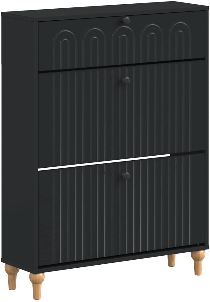 Batu skrynia ALKMAAR 78 x 24 x 103 cm Apdirbta mediena Juoda