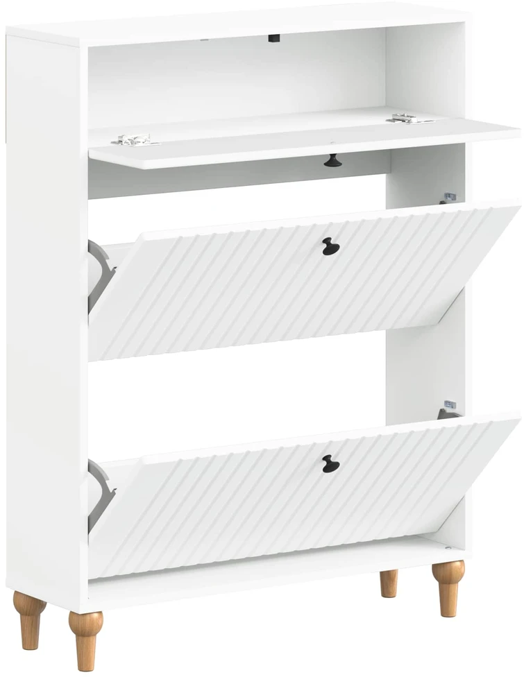 Batu skrynia ALKMAAR 78 x 24 x 103 cm Apdirbta mediena Balta