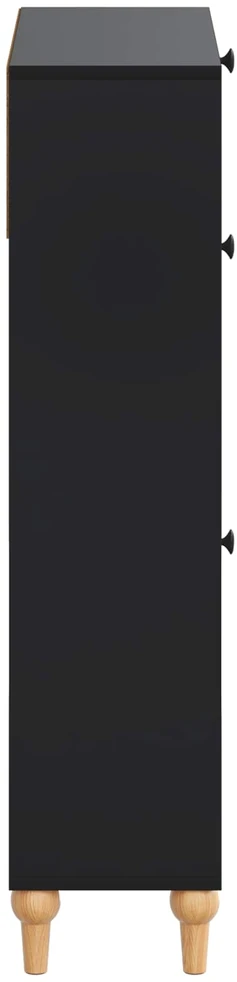 Batu skrynia ALKMAAR 78 x 24 x 103 cm Apdirbta mediena Juoda