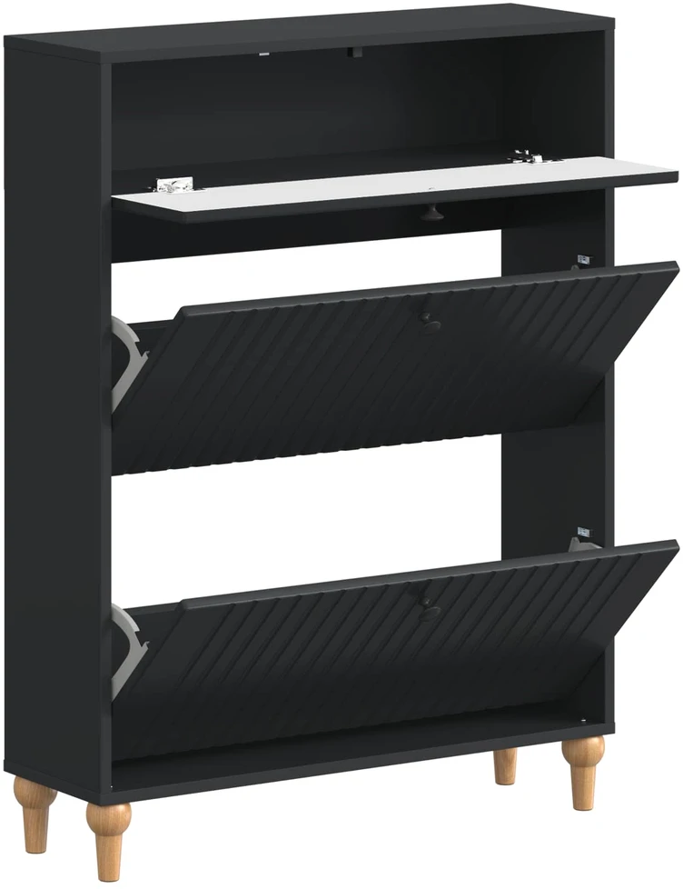 Batu skrynia ALKMAAR 78 x 24 x 103 cm Apdirbta mediena Juoda