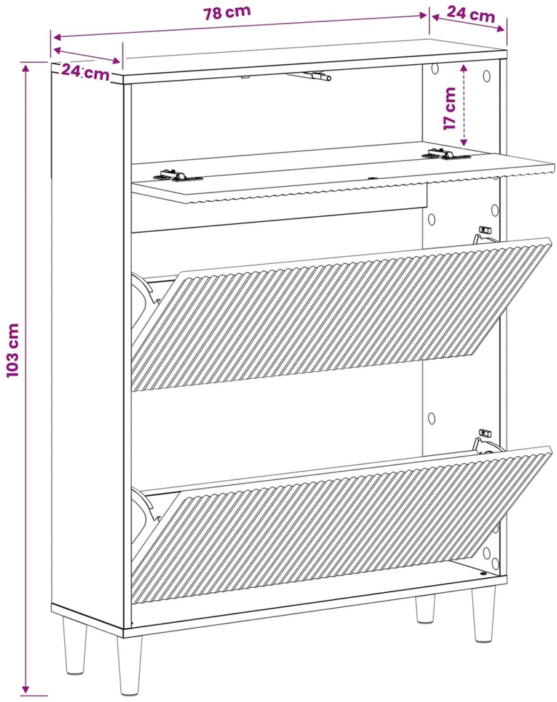 Batu skrynia ARNHEM 78 x 24 x 103 cm Apdirbta mediena
