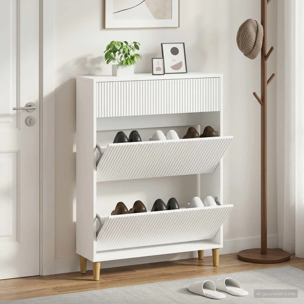 Batu skrynia ARNHEM 78 x 24 x 103 cm Apdirbta mediena Balta