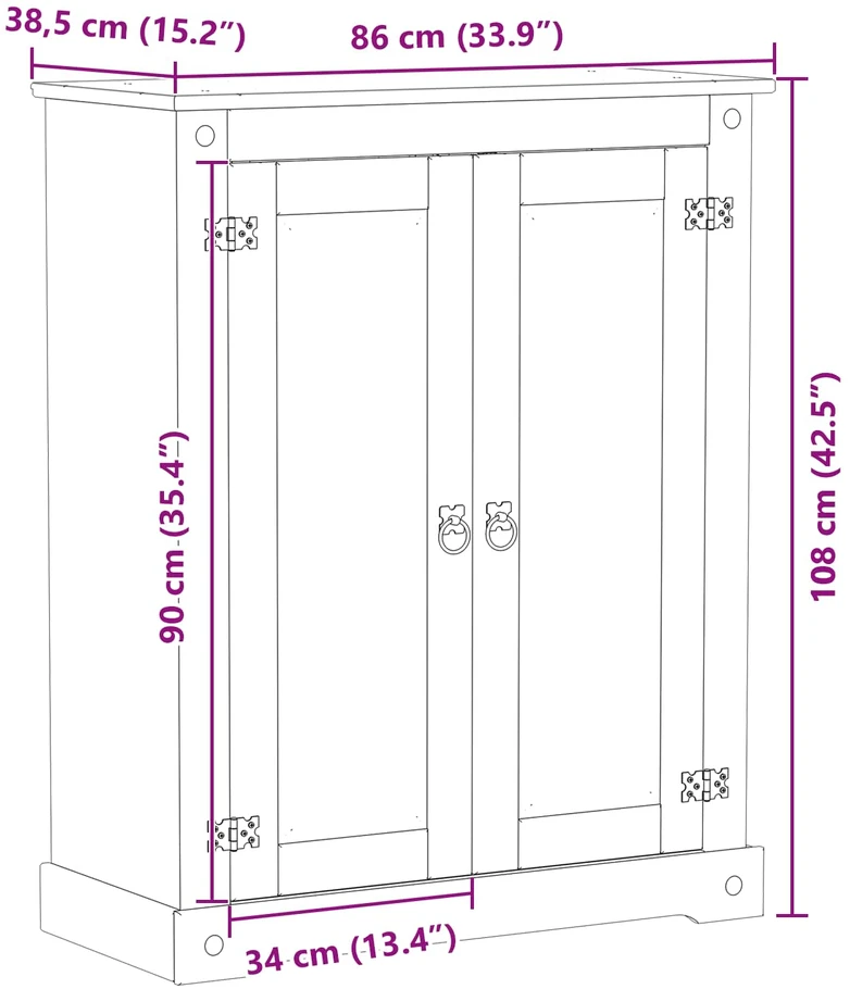 Batu skrynia Balta 86 x 38,5 x 108 cm Kietos pušies mediena