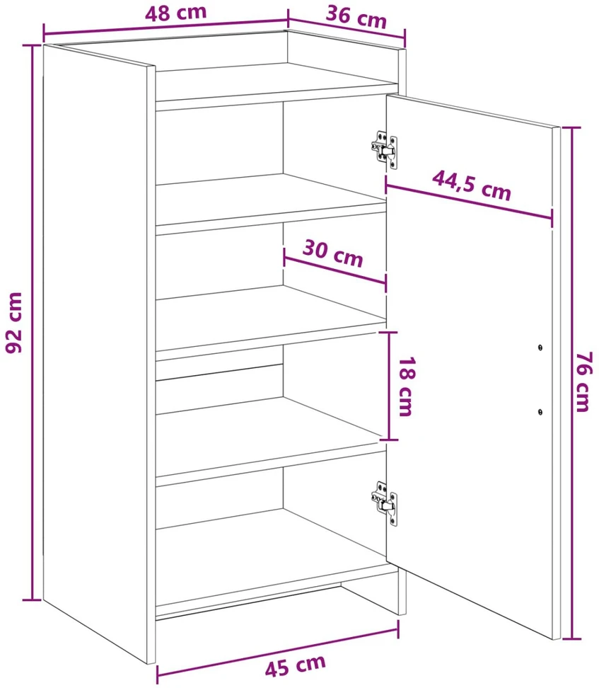 Batu skrynia Betono pilka 48 x 36 x 92 cm Apdirbta mediena