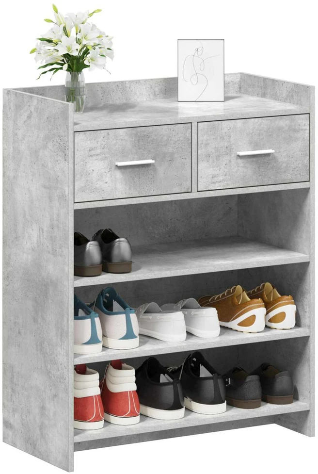 Batu skrynia 73,5 x 36 x 92 cm Apdirbta mediena Betono pilka