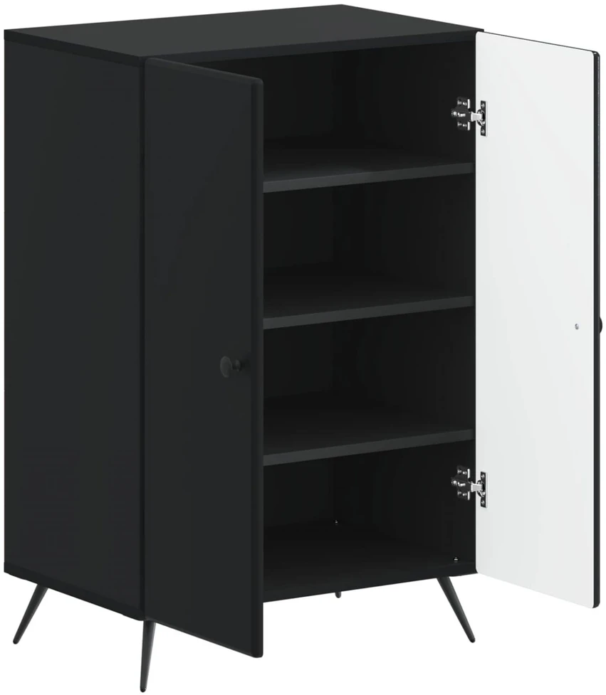Batu skrynia BREDA 59,5 x 39,5 x 90 cm Apdirbta mediena Juoda