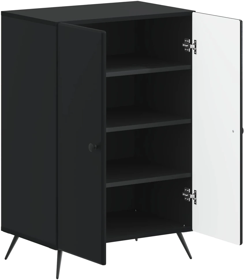 Batu skrynia BREDA 59,5 x 39,5 x 90 cm Apdirbta mediena Juoda