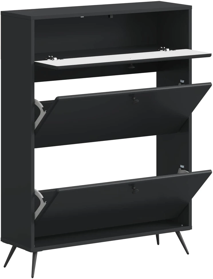 Batu skrynia BREDA 78 x 24 x 103 cm Apdirbta mediena Juoda