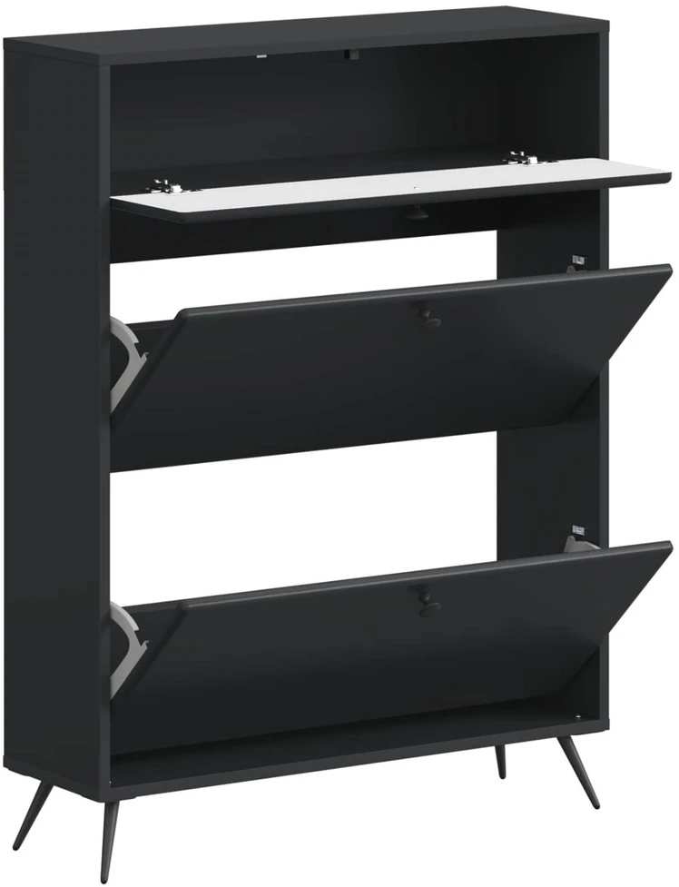 Batu skrynia BREDA 78 x 24 x 103 cm Apdirbta mediena Juoda